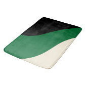 Eenvoudige golven - Groen, Cream en Zwart Badmat (Gekanteld)