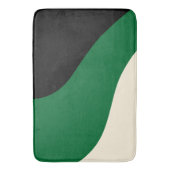 Eenvoudige golven - Groen, Cream en Zwart Badmat (Voorkant Verticaal)