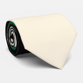 Eenvoudige golven - Groen, Cream en Zwart Stropdas (Opgerold)
