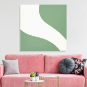 Eenvoudige golven in groen canvas afdruk (Insitu (Woonkamer))