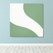 Eenvoudige golven in groen canvas afdruk (Insitu (Houten vloer))
