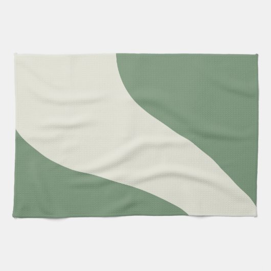 Eenvoudige golven in groen theedoek (Horizontaal)