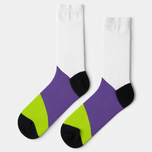 Eenvoudige golven in kalkgroen en Paarse Sokken (Links)