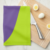 Eenvoudige golven in kalkgroen en Paarse Theedoek (Quarter Fold)