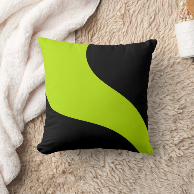 Eenvoudige golven in Lime Green Kussen (Deken)