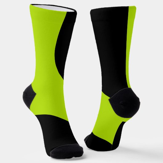 Eenvoudige golven in Lime Green Sokken (Gebogen)