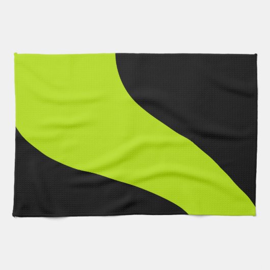 Eenvoudige golven in Lime Green Theedoek (Horizontaal)