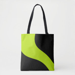Eenvoudige golven in Lime Green Tote Bag