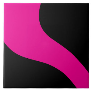 Eenvoudige golven in magenta en zwart tegeltje