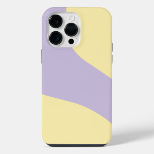 Eenvoudige golven in pastelgeel en Paarse iPhone 14 Pro Max Hoesje