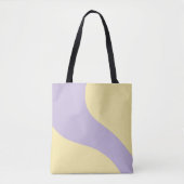 Eenvoudige golven in pastelgeel en Paarse Tote Bag (Voorkant)
