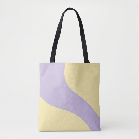 Eenvoudige golven in pastelgeel en Paarse Tote Bag (Voorkant)