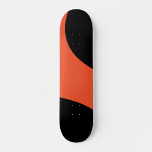 Eenvoudige golven in zwart en Sinaasappel Persoonlijk Skateboard