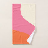 Eenvoudige golven - Roze, Oranje en crème Bad Handdoek (Handdoek)