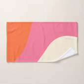 Eenvoudige golven - Roze, Oranje en crème Bad Handdoek (Handdoek)