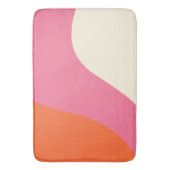 Eenvoudige golven - Roze, Oranje en crème Badmat (Voorkant Verticaal)