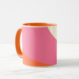 Eenvoudige golven - Roze, Oranje en crème Mok