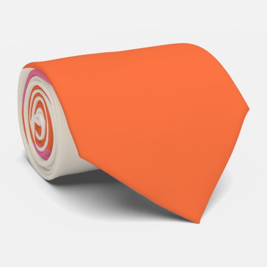 Eenvoudige golven - Roze, Oranje en crème Stropdas (Opgerold)