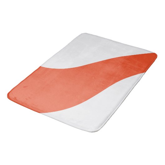 Eenvoudige golven - Sinaasappel en wit Badmat (Gekanteld)