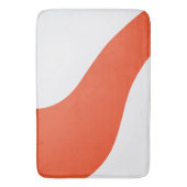 Eenvoudige golven - Sinaasappel en wit Badmat (Voorkant Verticaal)