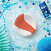 Eenvoudige golven - Sinaasappel en wit Papieren Kommen (Feest)