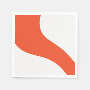 Eenvoudige golven - Sinaasappel en wit Servet