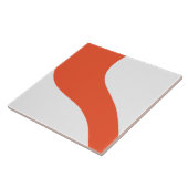 Eenvoudige golven - Sinaasappel en wit Tegeltje (Zijkant)