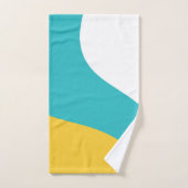 Eenvoudige golven - Turquoise en Yellow Bad Handdoek (Handdoek)