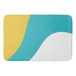 Eenvoudige golven - Turquoise en Yellow Badmat