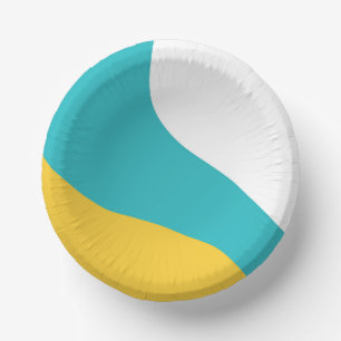 Eenvoudige golven - Turquoise en Yellow Papieren Kommen