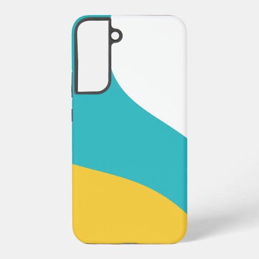 Eenvoudige golven - Turquoise en Yellow Samsung Galaxy Hoesje (Achterkant)
