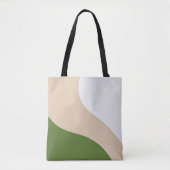 Eenvoudige golven - Wit, Zand & Palmgroen Tote Bag (Voorkant)