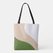 Eenvoudige golven - Wit, Zand & Palmgroen Tote Bag (Achterkant)