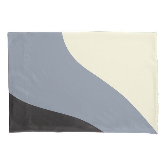 Eenvoudige golven - zwart, grijs en crème kussensloop (Voorkant-Links)