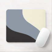 Eenvoudige golven - zwart, grijs en crème muismat (Met muis)