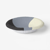 Eenvoudige golven - zwart, grijs en crème papieren kommen (Gebogen)