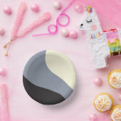 Eenvoudige golven - zwart, grijs en crème papieren kommen (Feest)