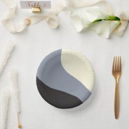 Eenvoudige golven - zwart, grijs en crème papieren kommen