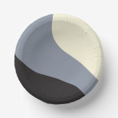 Eenvoudige golven - zwart, grijs en crème papieren kommen (Voorkant)