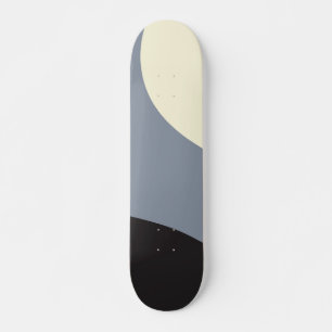 Eenvoudige golven - zwart, grijs en crème persoonlijk skateboard