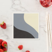 Eenvoudige golven - zwart, grijs en crème servet (Insitu)