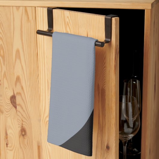 Eenvoudige golven - zwart, grijs en crème theedoek (Derde Gevouwen)