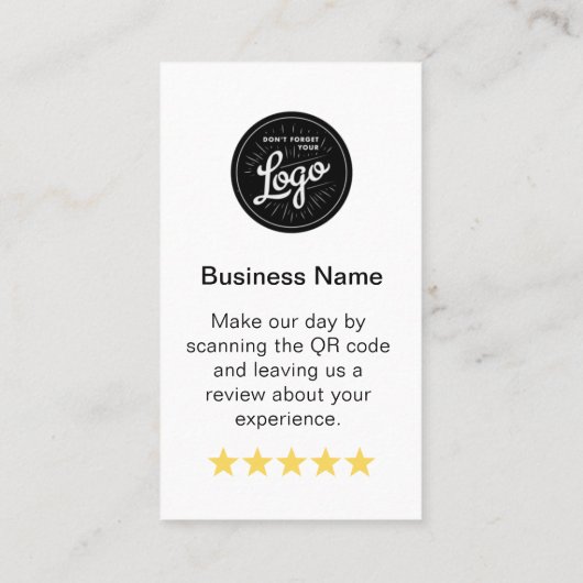 Eenvoudige Google Review Request - Visitekaartje (Achterkant)