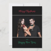 Eenvoudige Gothic Merry One-foto Feestdagenkaart (Voorkant)