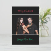 Eenvoudige Gothic Merry One-foto Feestdagenkaart (Staand voorkant)