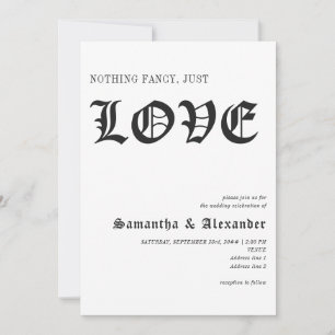 Eenvoudige Gothic Niets Fancy Gewoon Liefde Bruilo Kaart