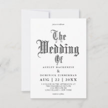 Eenvoudige Gothic Vampire Calligraphy Wedding