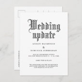 Eenvoudige Gothic Wedding Update Wijzigen Aankondigingskaart (Voorkant / Achterkant)