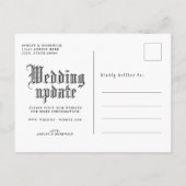 Eenvoudige Gothic Wedding Update Wijzigen Aankondigingskaart (Achterkant)