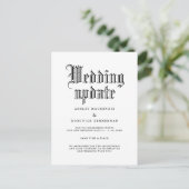 Eenvoudige Gothic Wedding Update Wijzigen Aankondigingskaart (Staand voorkant)